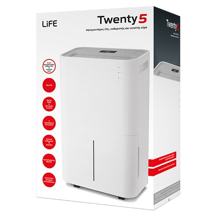 Life TWENTY5 221-0361 Αφυγραντήρας Καθαριστής Ιονιστής 25L
