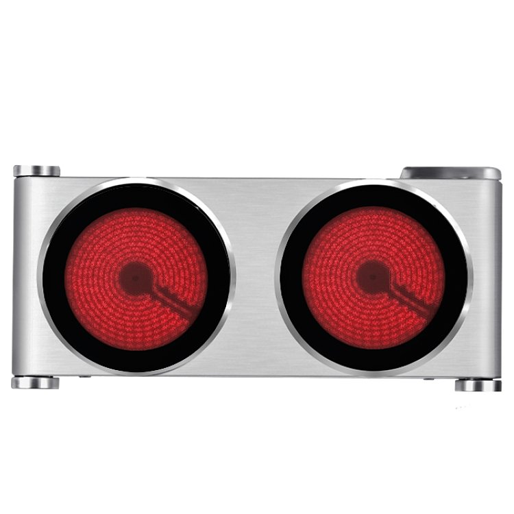 Life CERAMICA Double Επιτραπέζια Διπλή Κεραμική Εστία Inox 2400W 221-0379