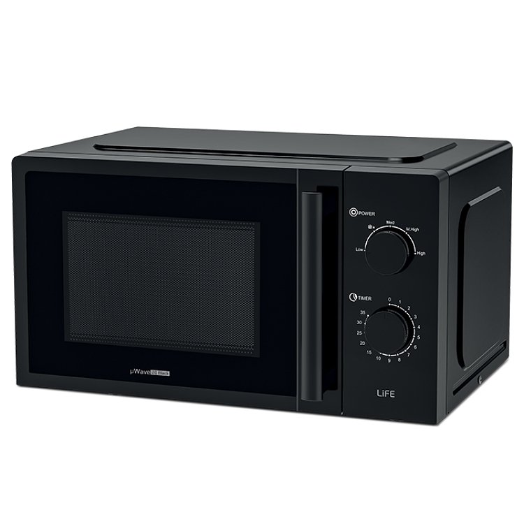 LIFE μWave 20 Φούρνος Μικροκυμάτων Μαύρο 20L 700W 221-0389