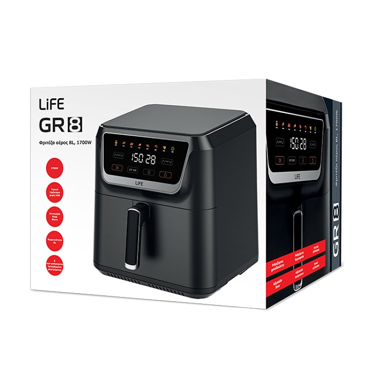 LIFE GR8 Φριτέζα Αέρος 8L 1700W 221-0412