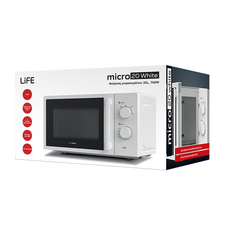 LIFE micro20 Φούρνος Μικροκυμάτων Λευκό 20L 700W 221-0413