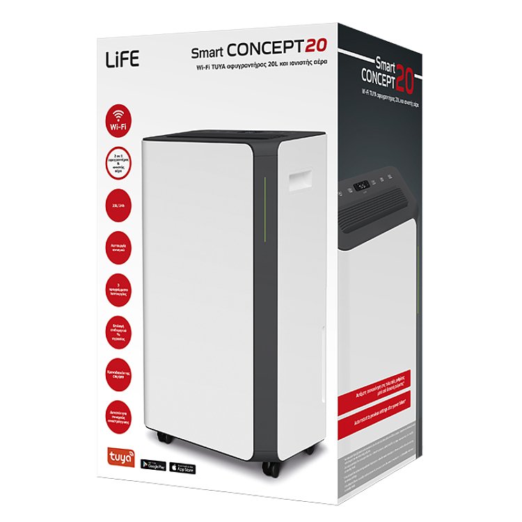 Life Smart CONCEPT20 221-0417 Αφυγραντήρας Wi-Fi Ιονιστής 20L