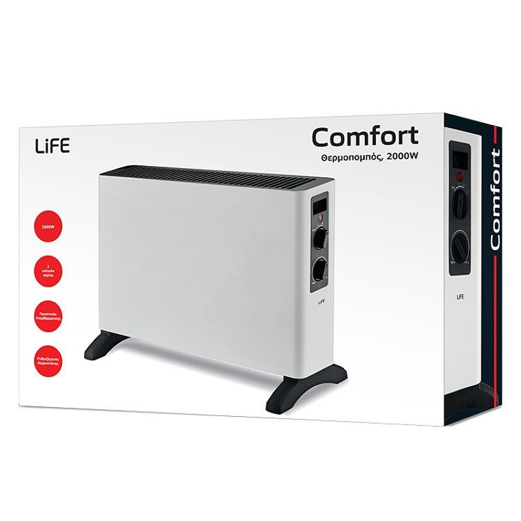 Life Comfort 221-0421 Θερμοπομπός Δαπέδου 2000W Λευκό