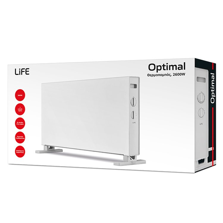 Life Optimal 221-0422 Θερμοπομπός Δαπέδου 2600W Λευκό