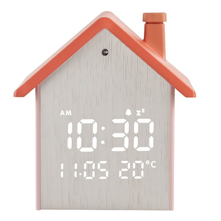 Ψηφιακό Ρολόι Ξυπνητήρι LED Life Tiny House Peach 221-0454