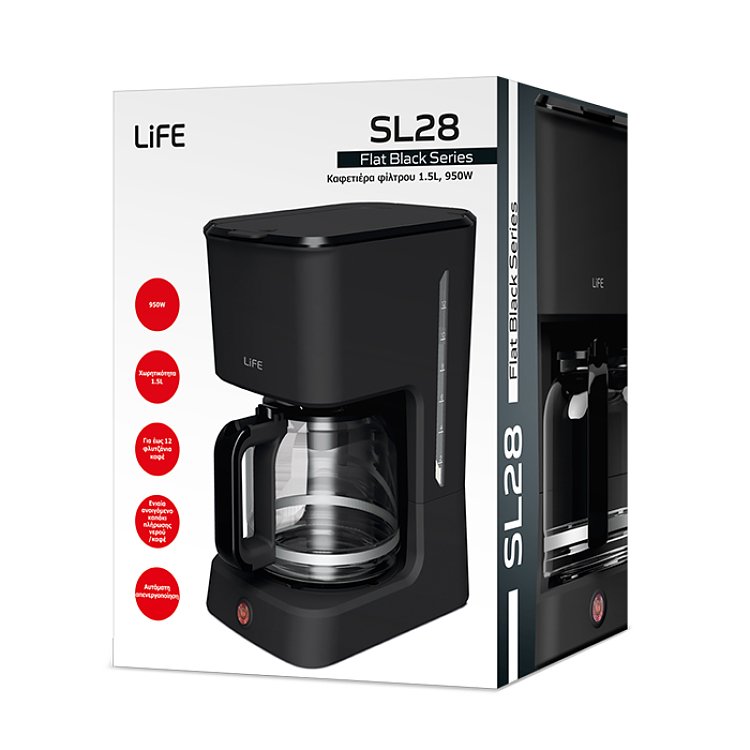 LIFE SL28 Καφετιέρα Φίλτρου 1.5L 950W 221-0481
