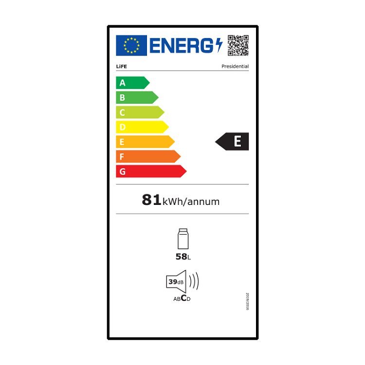 Life Presidential 221-0483 Ψυγείο Mini Bar 58L Μαύρο Γυαλί