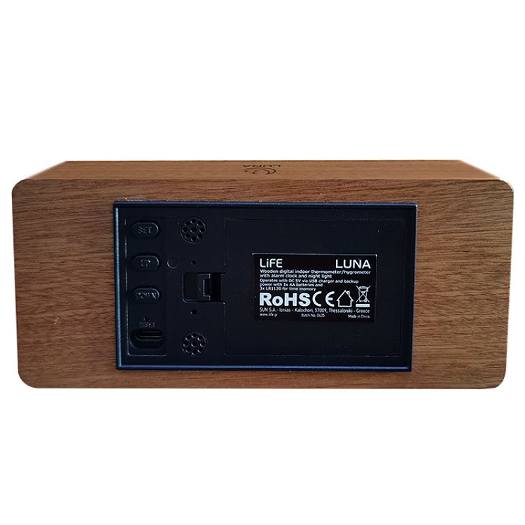 Life Luna 221-0486 Ψηφιακό Θερμόμετρο Υγρόμετρο Εσωτερικού Χώρου
