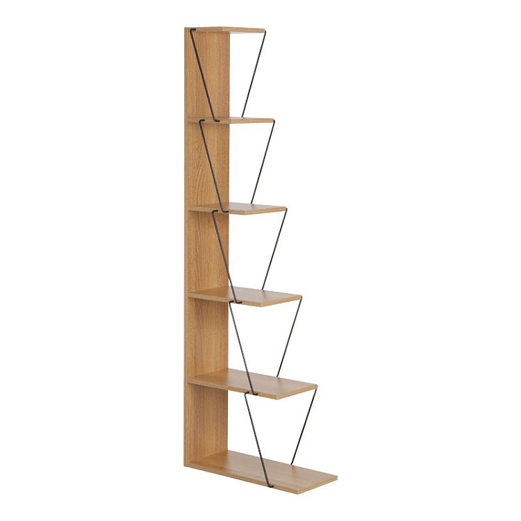 Βιβλιοθήκη mini Tars pakoworld sonoma-μαύρο 50x22x150εκ 225-000026