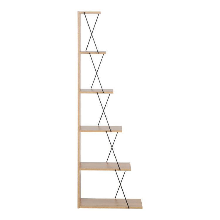 Βιβλιοθήκη mini Tars pakoworld sonoma-μαύρο 50x22x150εκ 225-000026
