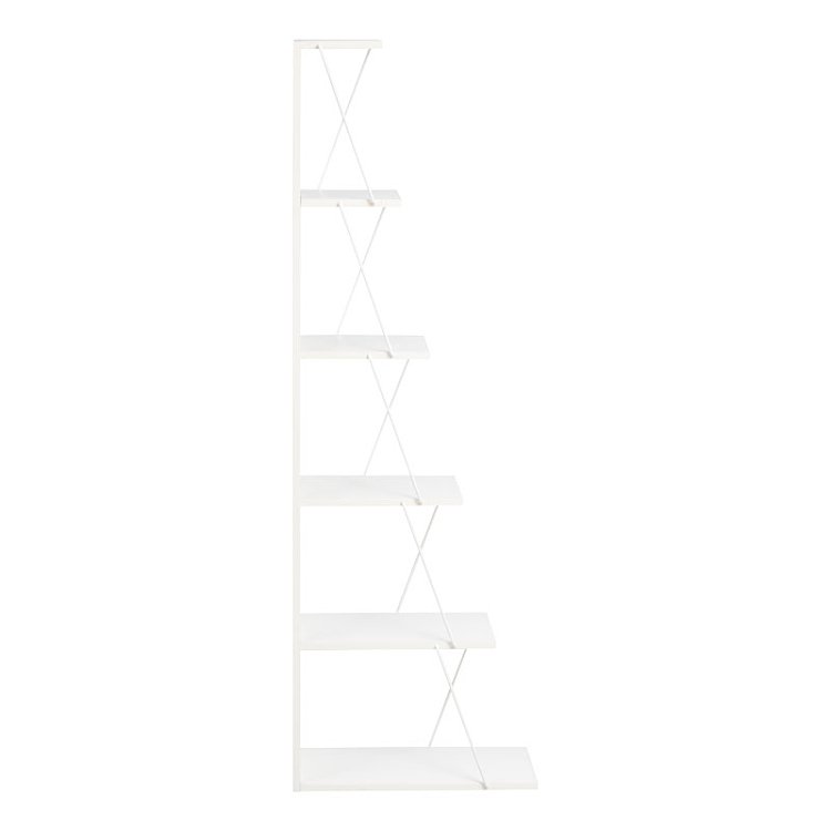 Βιβλιοθήκη mini Tars pakoworld λευκό 50x22x150εκ 225-000028