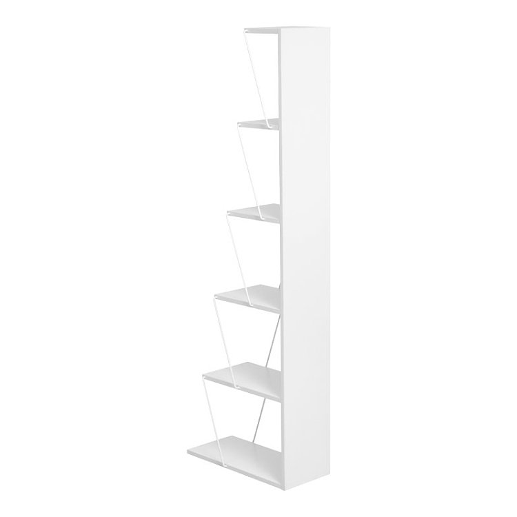 Βιβλιοθήκη mini Tars pakoworld λευκό 50x22x150εκ 225-000028