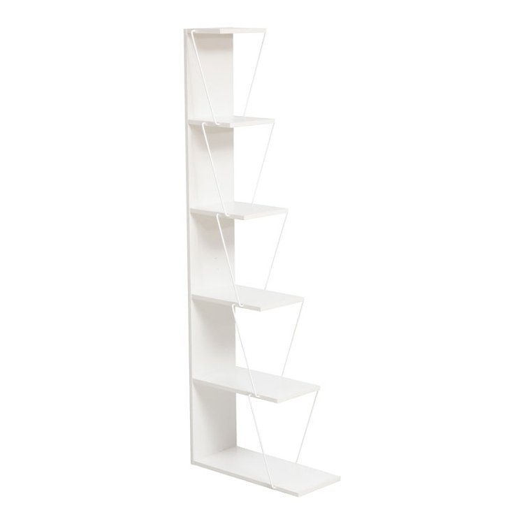 Βιβλιοθήκη mini Tars pakoworld λευκό 100x22x150εκ 225-000042