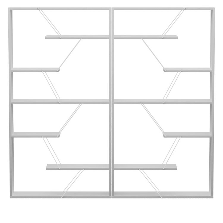 Βιβλιοθήκη Tars pakoworld γκρι-λευκό 168x24x157εκ 225-000045