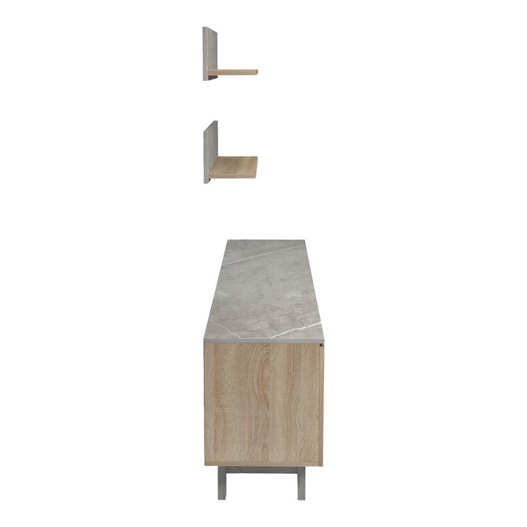 Σύνθετο σαλονιού Kasia pakoworld μπεζ μαρμάρου-sonoma 180x35x48.5εκ 230-000078