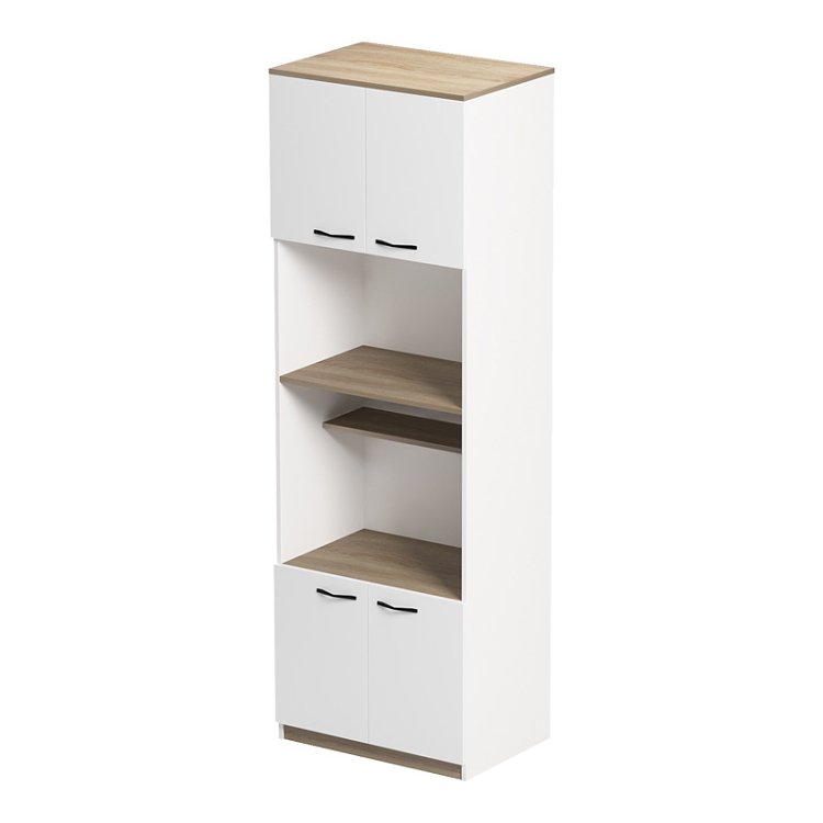 Ντουλάπα κουζίνας Rowan pakoworld σε λευκή-sonoma απόχρωση 60x42x182εκ 230-000085