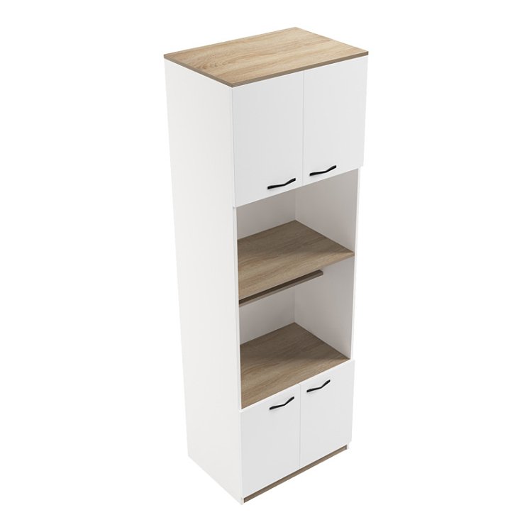 Ντουλάπα κουζίνας Rowan pakoworld σε λευκή-sonoma απόχρωση 60x42x182εκ 230-000085