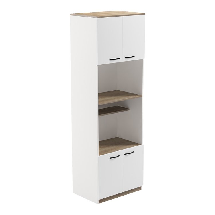 Ντουλάπα κουζίνας Rowan pakoworld σε λευκή-sonoma απόχρωση 60x42x182εκ 230-000085