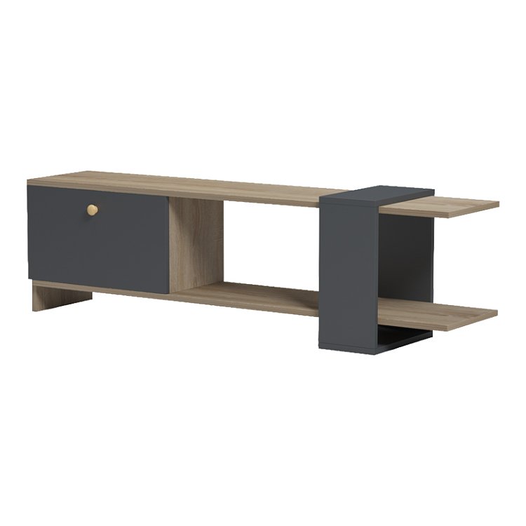 Έπιπλο τηλεόρασης Standi pakoworld σε sonoma-ανθρακί 120x25x36.8εκ 230-000200