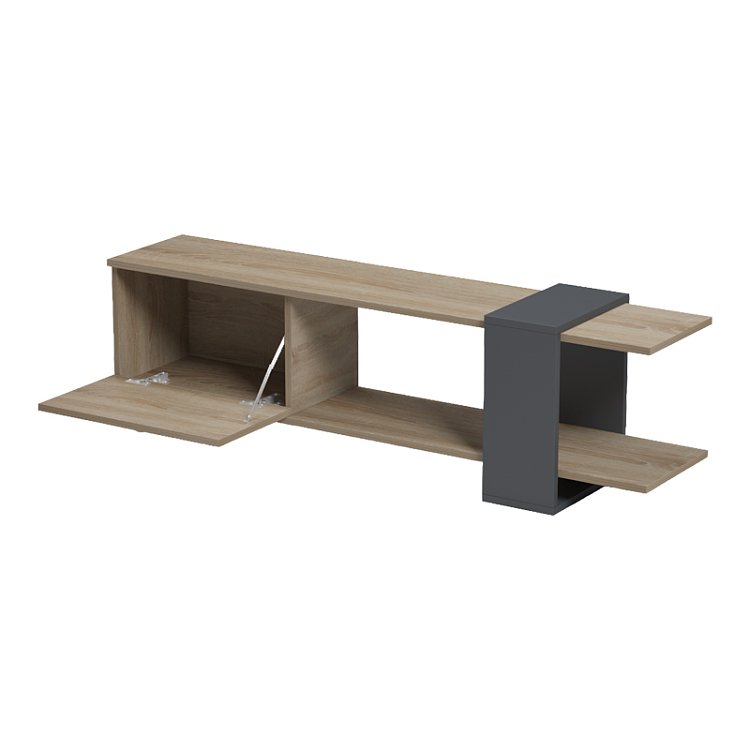 Έπιπλο τηλεόρασης Standi pakoworld σε sonoma-ανθρακί 120x25x36.8εκ 230-000200