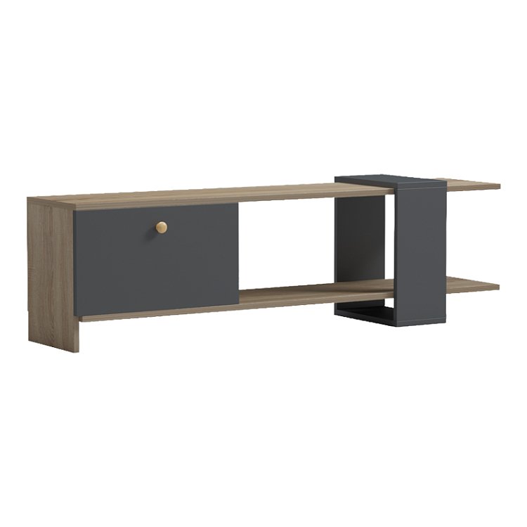 Έπιπλο τηλεόρασης Standi pakoworld σε sonoma-ανθρακί 120x25x36.8εκ 230-000200