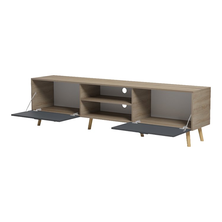 Έπιπλο τηλεόρασης Gorna pakoworld sonoma-ανθρακί 180x35x48.6εκ 230-000205