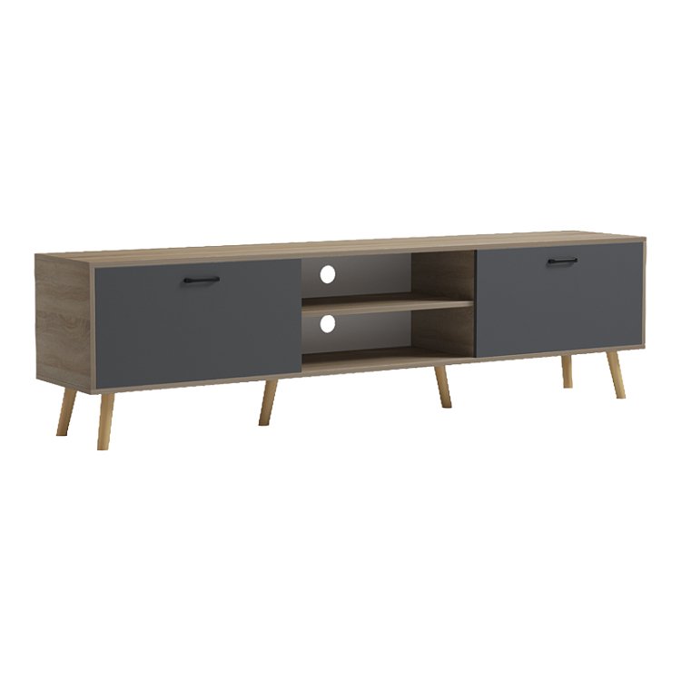 Έπιπλο τηλεόρασης Gorna pakoworld sonoma-ανθρακί 180x35x48.6εκ 230-000205