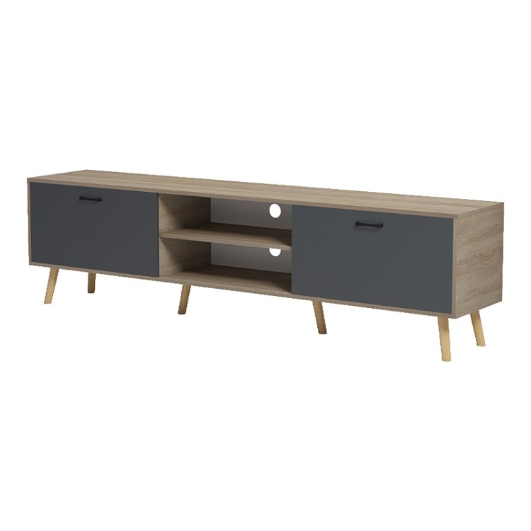 Έπιπλο τηλεόρασης Gorna pakoworld sonoma-ανθρακί 180x35x48.6εκ 230-000205