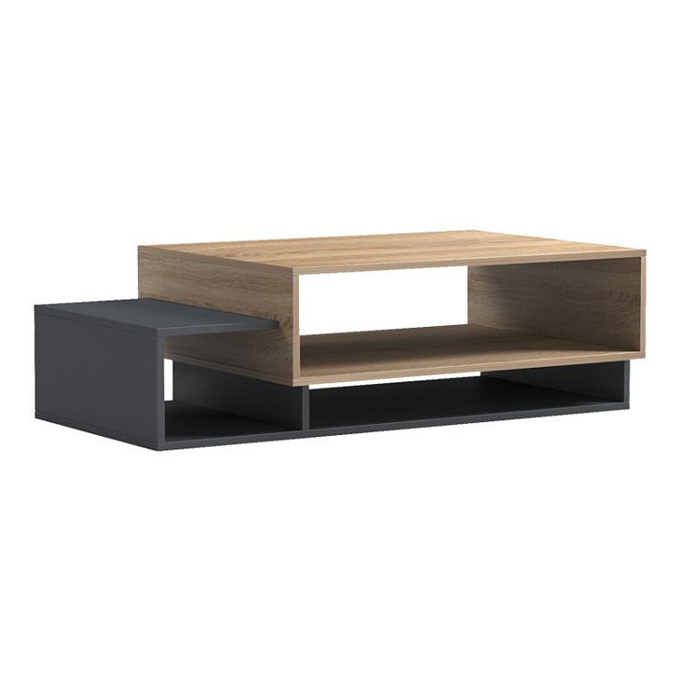 Τραπέζι σαλονιού Dekost pakoworld σε sonoma-ανθρακί 105x50x32εκ 230-000216