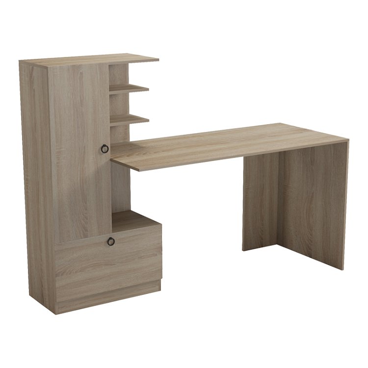Γραφείο εργασίας με βιβλιοθήκη Felanbo pakoworld sonoma 160x60x125εκ 230-000259