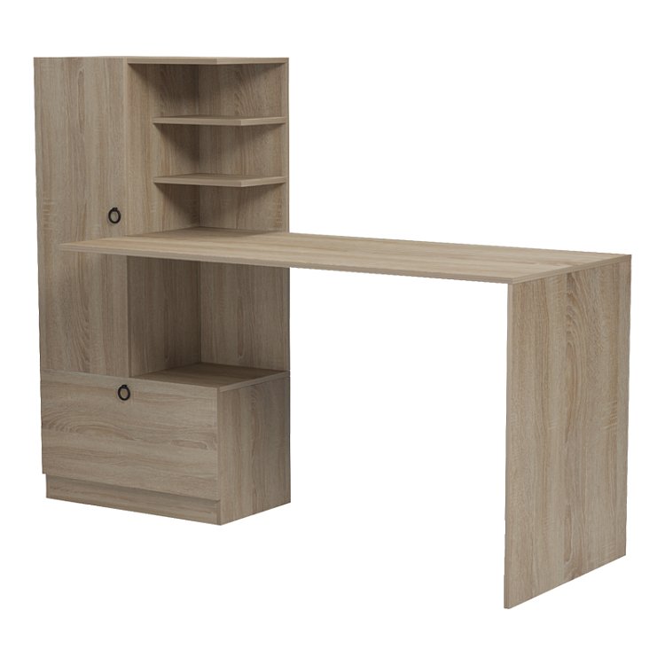 Γραφείο εργασίας με βιβλιοθήκη Felanbo pakoworld sonoma 160x60x125εκ 230-000259