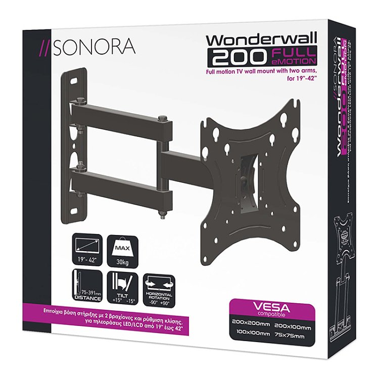 SONORA WONDERWALL 200 FULL eMOTION Βάση Τοίχου 19"-42" 230-0053
