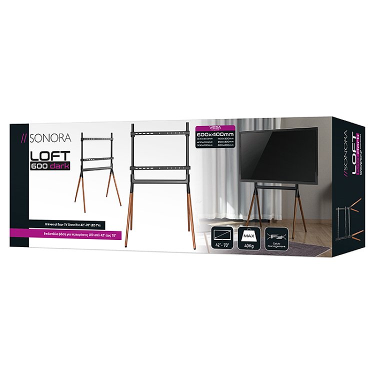 SONORA LOFT 600 DARK Επιδαπέδια Βάση Τηλεόρασης 42"-70" 230-0087