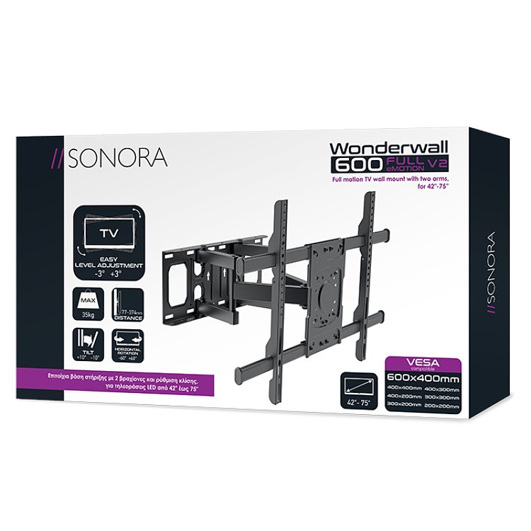 SONORA WONDERWALL 600 FULL EMOTION v2.0 Επιτοίχια Βάση 42"-75" 230-0110