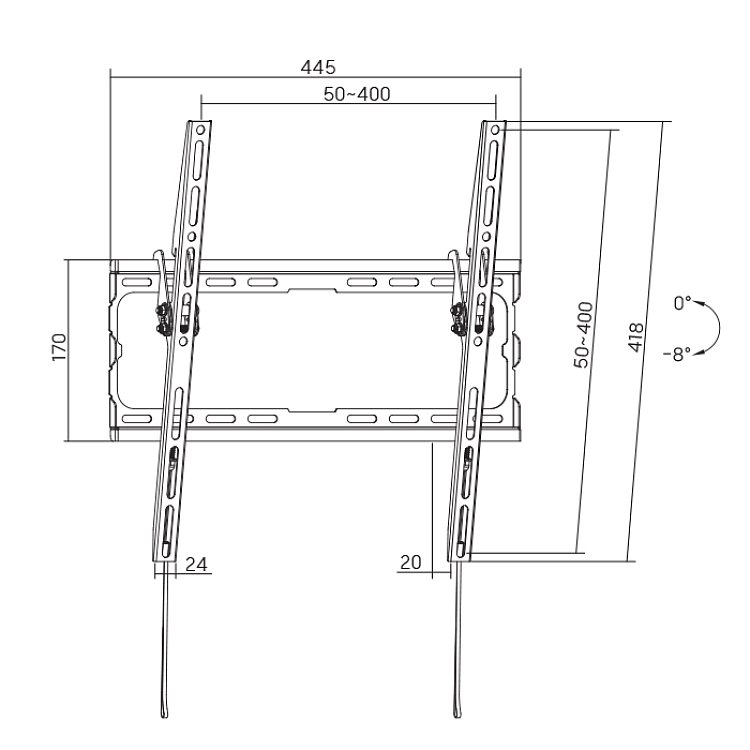 SONORA SLIMWALL 400 TILT Επιτοίχια Βάση Τηλεόρασης 32"-65" 230-0115