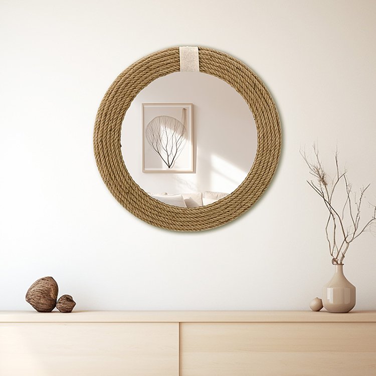 Καθρέπτης Rope pakoworld φυσικό 60x2x60εκ 233-000015