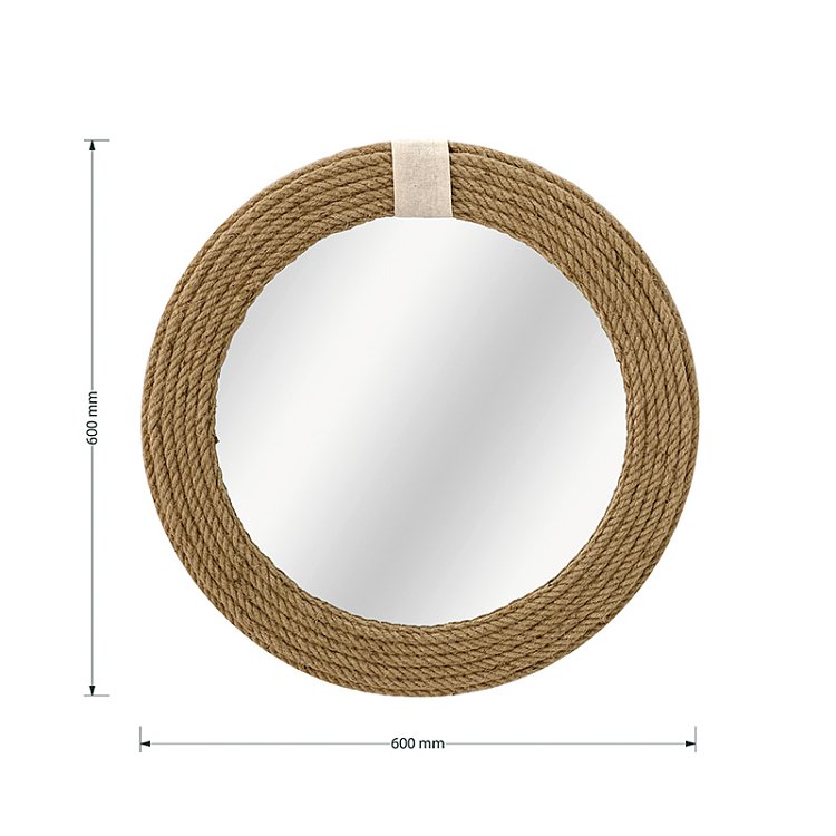 Καθρέπτης Rope pakoworld φυσικό 60x2x60εκ 233-000015