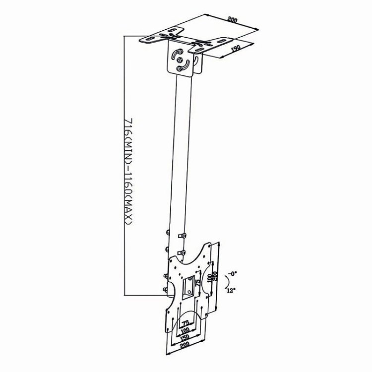 NEDIS TVCM1330BK Βάση Οροφής 26"-42" 233-1214