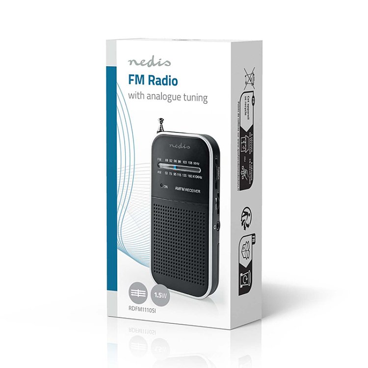 NEDIS RDFM1110SI Φορητό Ραδιόφωνο FM / AM 1.5W 233-1848