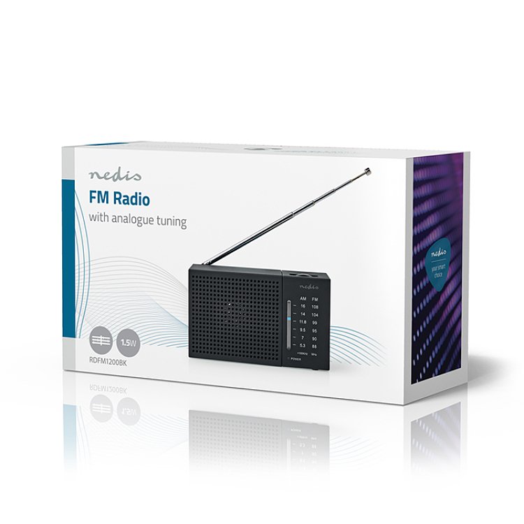 NEDIS RDFM1200BK Μίνι Φορητό Ραδιόφωνο 233-1849