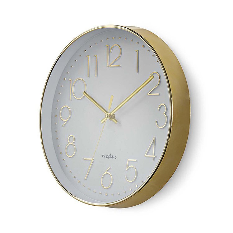 Ρολόι Τοίχου Nedis Gold / White 233-2242
