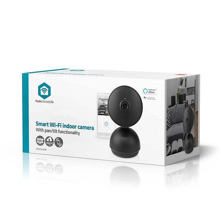 NEDIS WIFICI22CBK Κάμερα Εσωτερικού Χώρου Wi-Fi Smart IP Full HD 1080p Pan tilt 233-2497