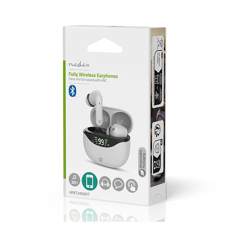 NEDIS HPBT2450WT Bluetooth Ακουστικά Handsfree ANC 233-2721