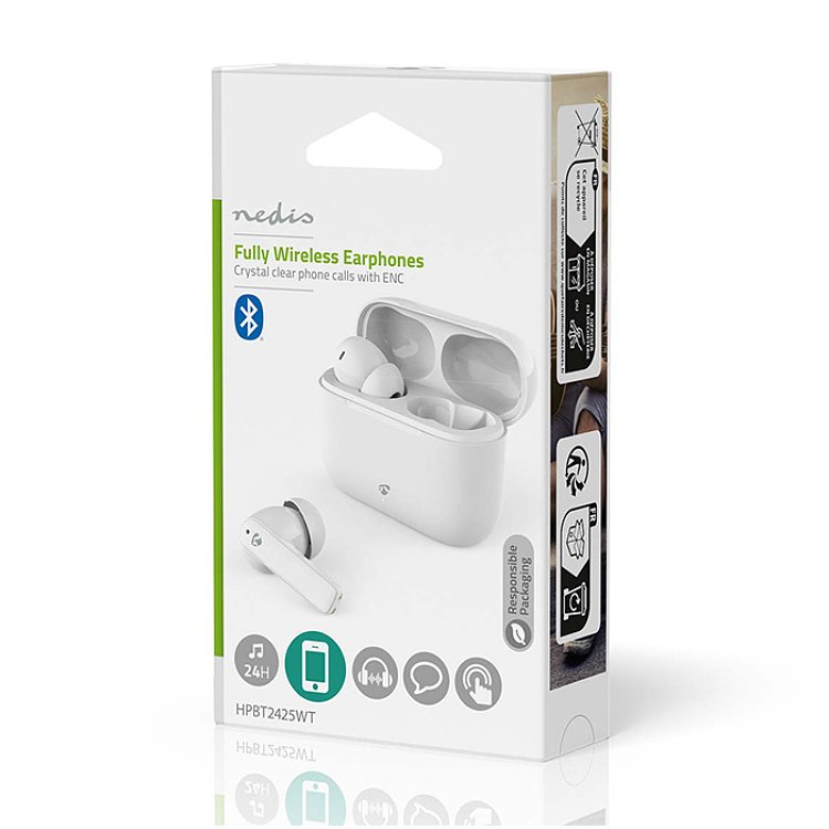 NEDIS HPBT2425WT Bluetooth Ακουστικά Handsfree ENC 233-2743