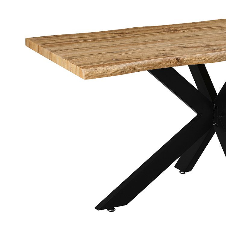 Tραπέζι Gilman pakoworld MDF sonoma-μαύρο 150x90x75εκ 235-000021