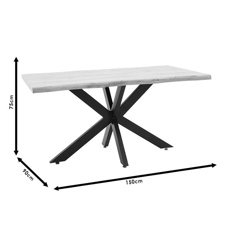 Tραπέζι Gilman pakoworld MDF sonoma-μαύρο 150x90x75εκ 235-000021