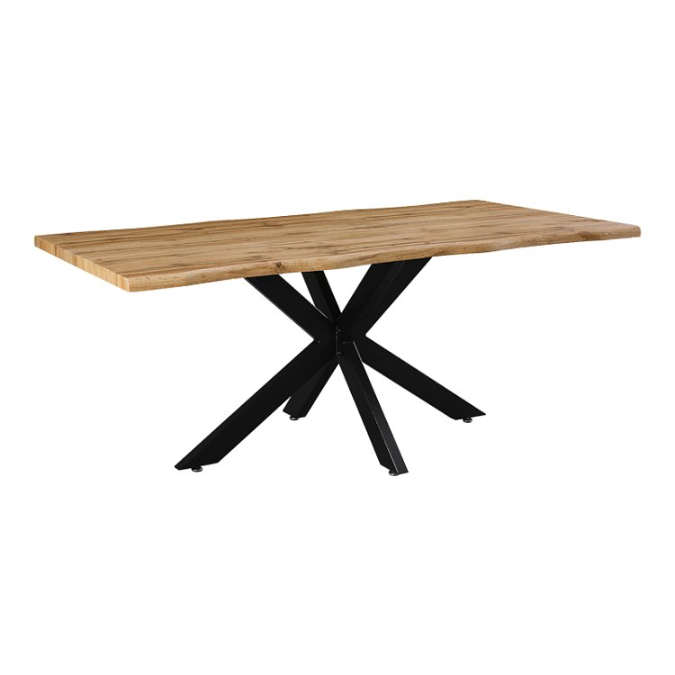 Tραπέζι Gilman pakoworld MDF sonoma-μαύρο 180x90x75εκ 235-000022