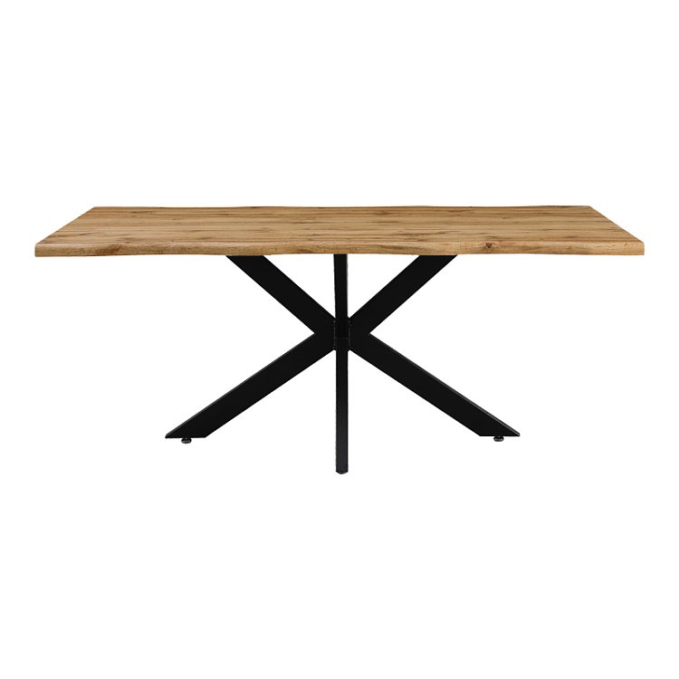 Tραπέζι Gilman pakoworld MDF sonoma-μαύρο 180x90x75εκ 235-000022