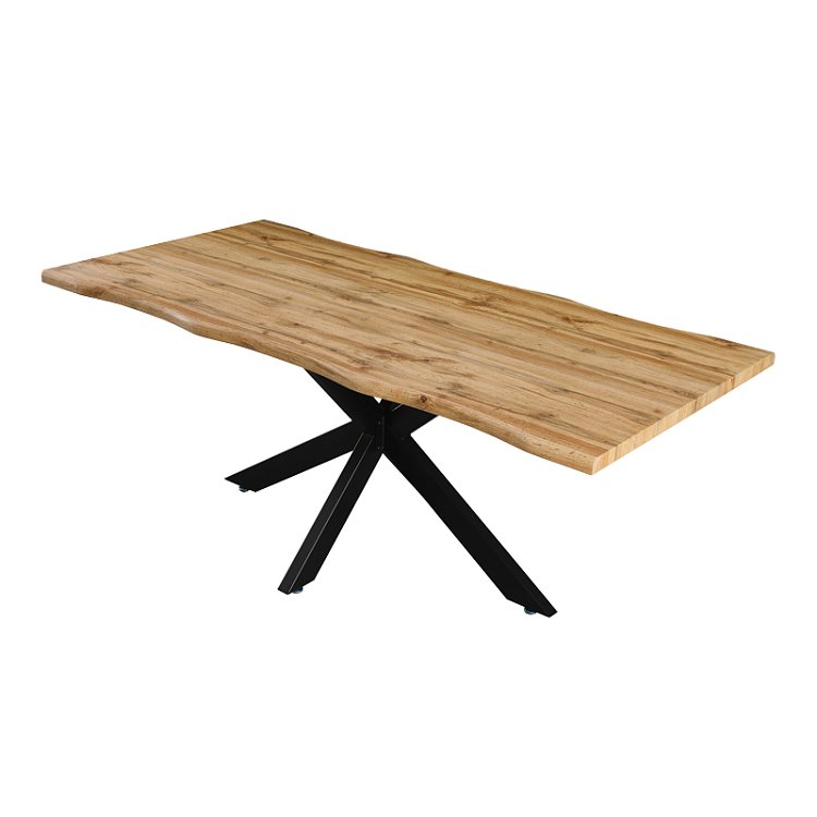 Tραπέζι Gilman pakoworld MDF sonoma-μαύρο 180x90x75εκ 235-000022