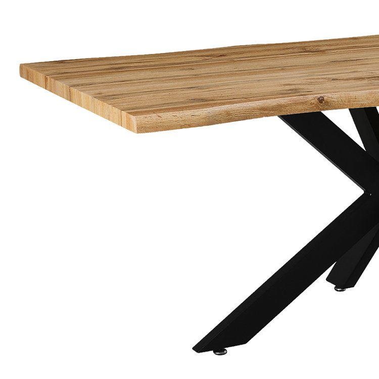 Tραπέζι Gilman pakoworld MDF sonoma-μαύρο 180x90x75εκ 235-000022